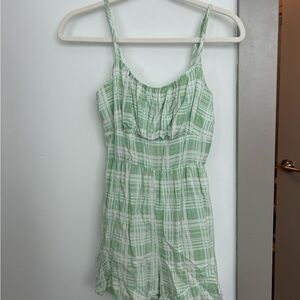 Green and White Plaid Sundress